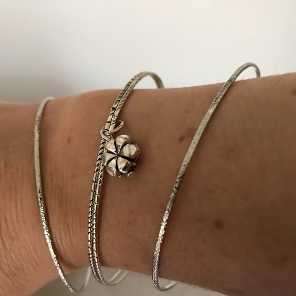 Jewelry - 3 faux silver bangle bracelets